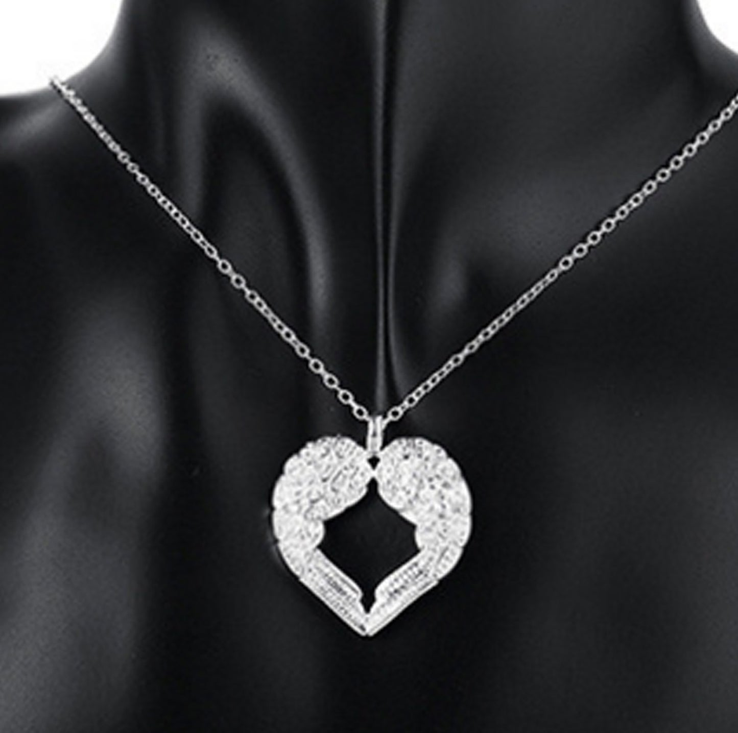 Angel wings love necklace