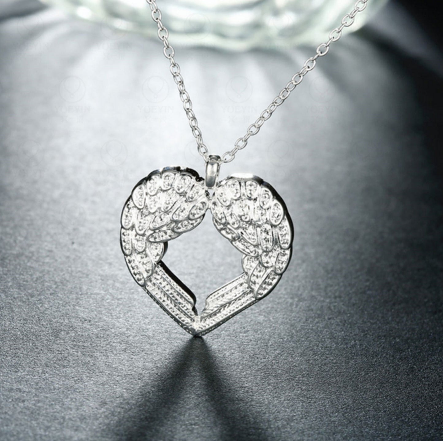 Angel wings love necklace