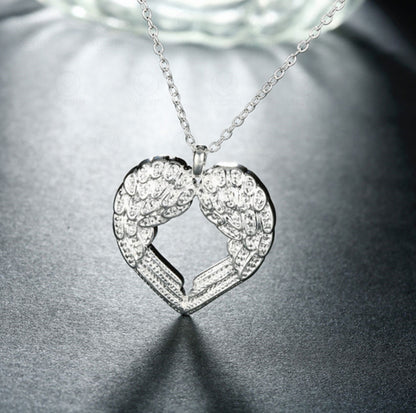 Angel wings love necklace