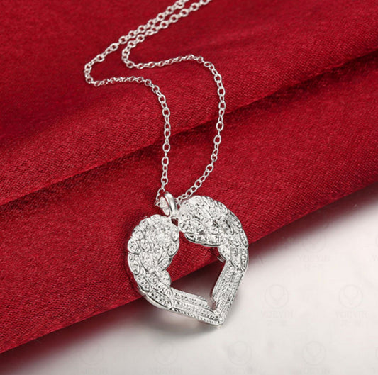 Angel wings love necklace